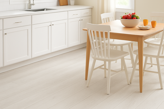 Durable White Vinyl Planks for Busy Kitchens illustration