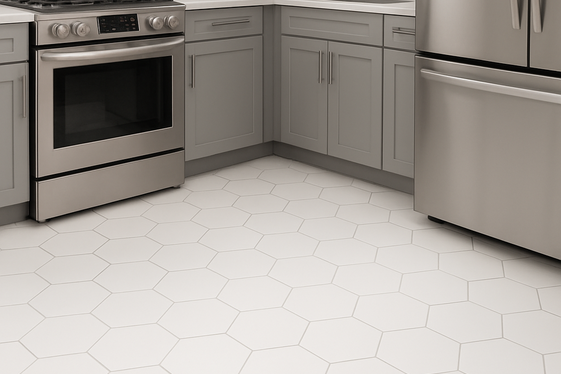 White Hexagon Tiles for Modern Geometry illustration