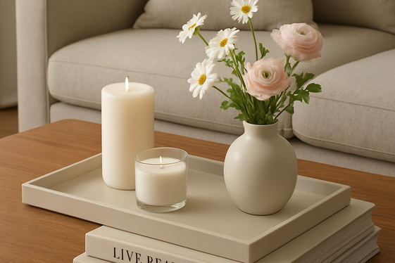 Curated Coffee Table Decor illustration
