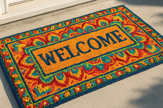 Use a Colorful Door Mat to Welcome Guests illustration