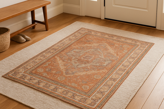 Use Layered Rugs to Define the Entryway Area illustration