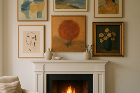 Use Artwork to Make Your Fireplace a Gallery Wall illustration