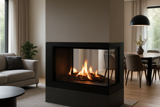 Install a Double-Sided Fireplace for Open Spaces illustration