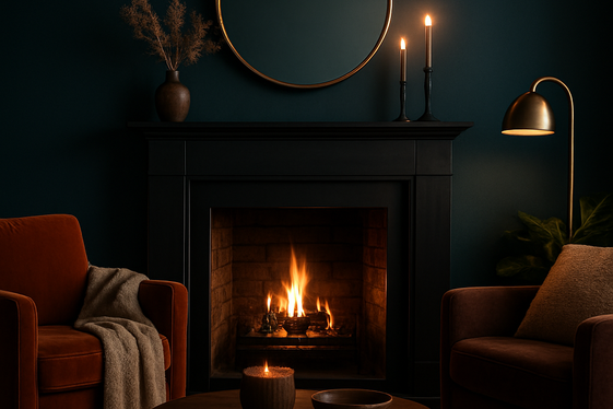 Highlight the Fireplace with Contrasting Wall Color illustration