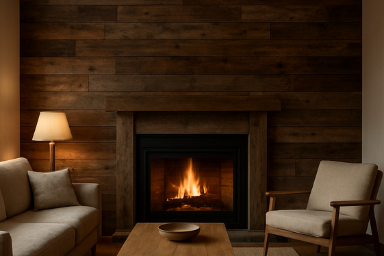 Design a Rustic Fireplace Surround with Reclaimed Wood illustration