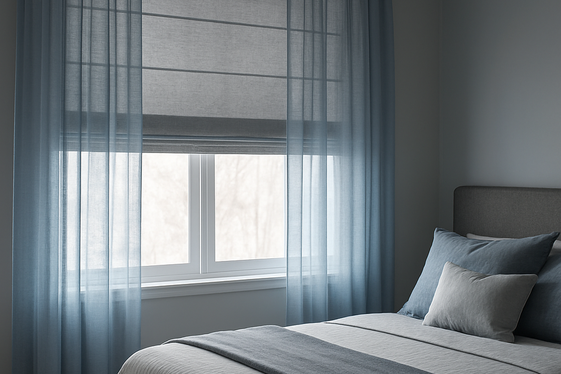 Choosing Window Treatments that Complement Gray and Blue illustration