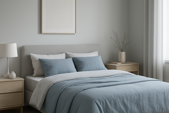 Styling Minimalist Gray and Blue Bedrooms with Clean Lines illustration