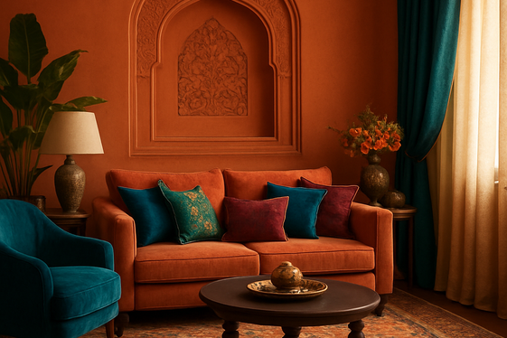 Warm Earth Tones with a Pop of Jewel Colors illustration