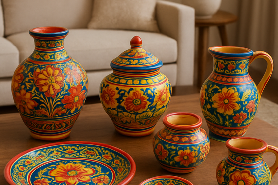 Showcasing Indian Hand-painted Pottery illustration