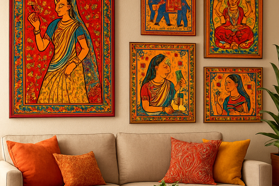 Using Indian Art and Tapestries as Wall Decor illustration