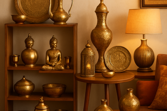 Elegant Brass and Copper Decorative Pieces illustration