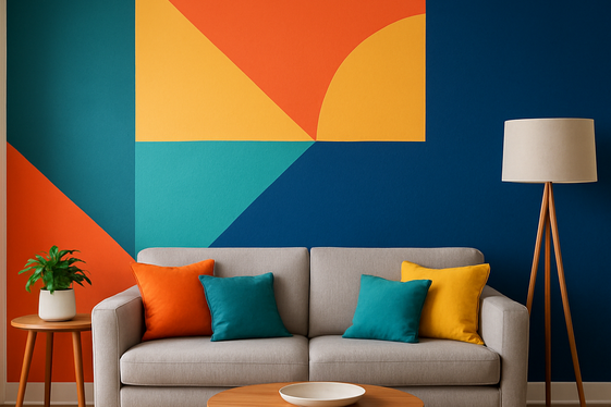 Color-blocked Painted Walls for Simple Impact illustration