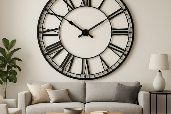 Oversized Wall Clock as a Functional Feature illustration