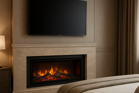 Built-In Fireplace and TV Combo Wall illustration