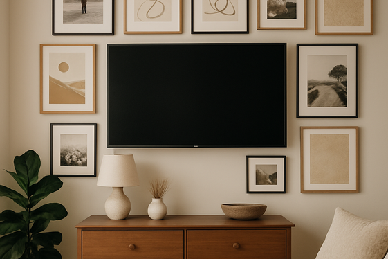 Gallery Wall Surrounding the TV illustration