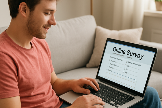 Online Survey Taking and Market Research illustration