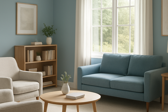 Incorporate calming color palettes illustration