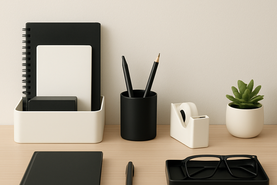 Choose minimalistic yet functional desk accessories illustration