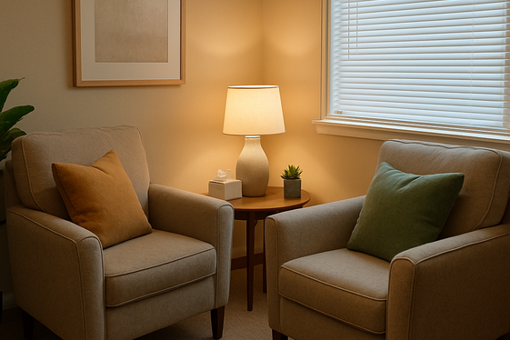Create a cozy seating area illustration
