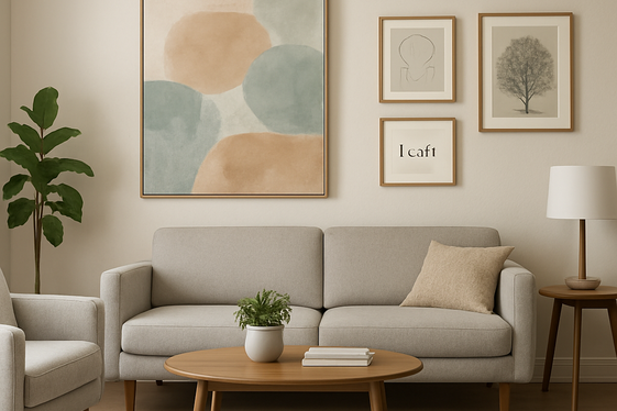 Display meaningful art pieces illustration