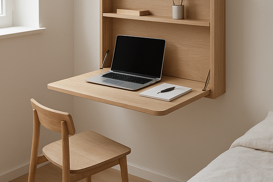 Install Wall-mounted Desks to Save Floor Area illustration