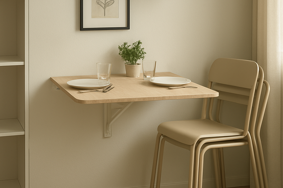 Create a Small Dining Zone with a Fold-down Table illustration