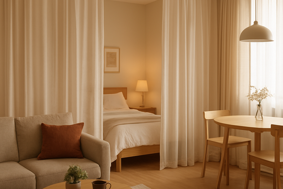Use Curtains or Sliding Panels for Privacy Layers illustration