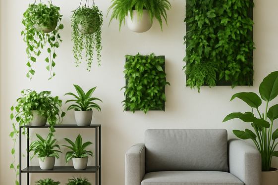 Add Greenery with Vertical and Hanging Planters illustration