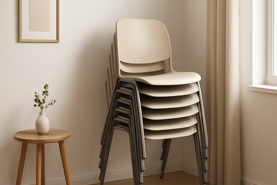 Use Compact, Stackable Seating for Guests illustration