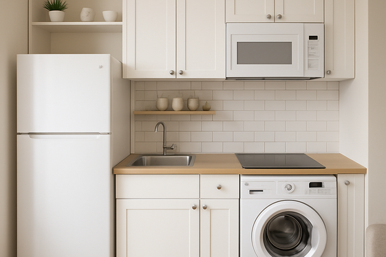 Add a Compact Kitchenette with Efficient Appliances illustration