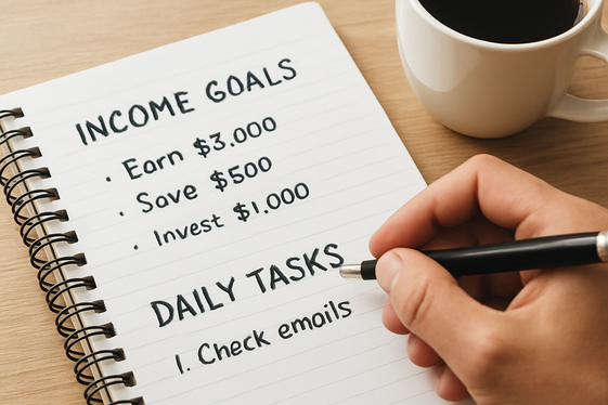 Setting Realistic Income Goals from Paid Clicking illustration