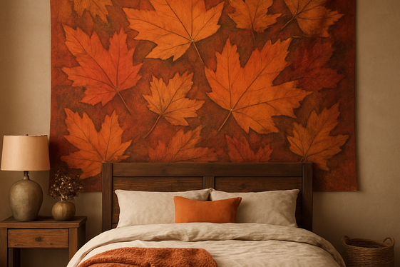 Use Wall Tapestries with Autumn Colors and Patterns illustration