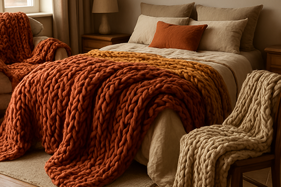 Layer Up with Chunky Knit Blankets and Throws illustration
