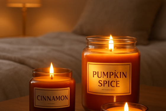 Incorporate Scented Candles with Autumn Fragrances illustration