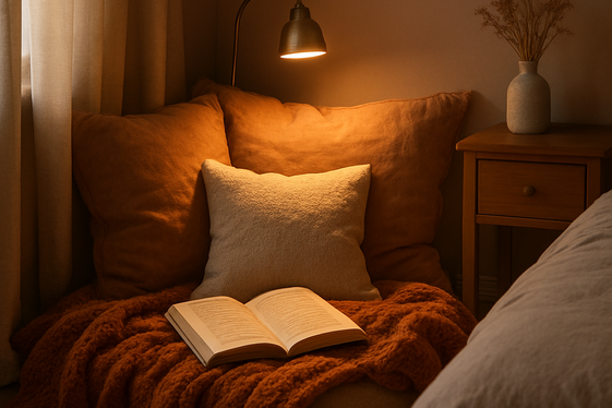 Create a Reading Nook with Soft Pillows and Throws illustration