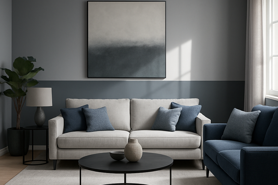 Balancing Light and Dark Shades of Grey and Blue illustration