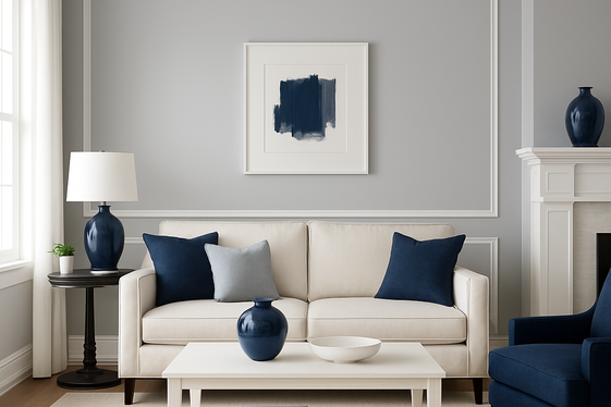 Creating Contrast with White Trim and Blue Details illustration