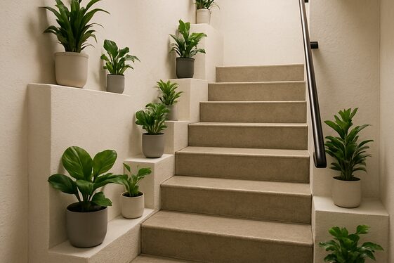 Incorporate Greenery with Planters Along the Staircase illustration