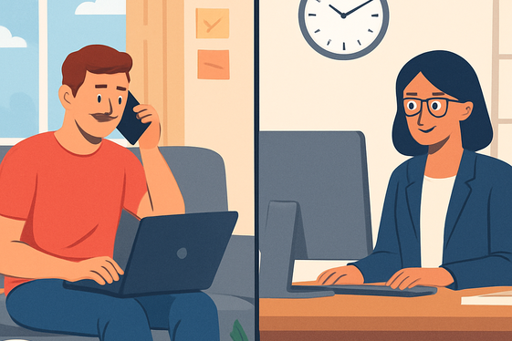 Freelance vs. Full-Time Content Moderator Jobs illustration