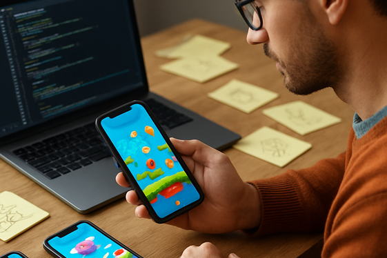 Develop Mobile Gaming Apps illustration