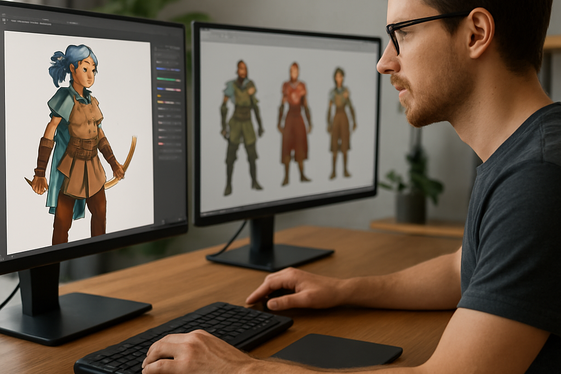 Collaborating with Game Developers for Art Coloring illustration