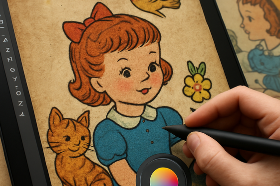 Restoring Vintage Coloring Books Digitally illustration