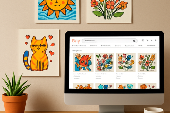 Selling Colored Artwork on Etsy illustration