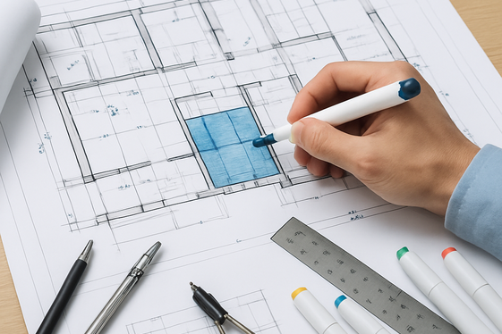 Coloring Technical Drawings and Blueprints illustration