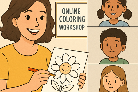 Offering Online Coloring Workshops illustration