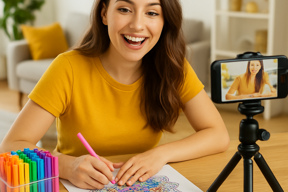 Becoming a Coloring Influencer on Social Media illustration
