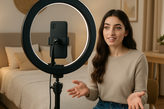 Content Creation for YouTube or TikTok illustration