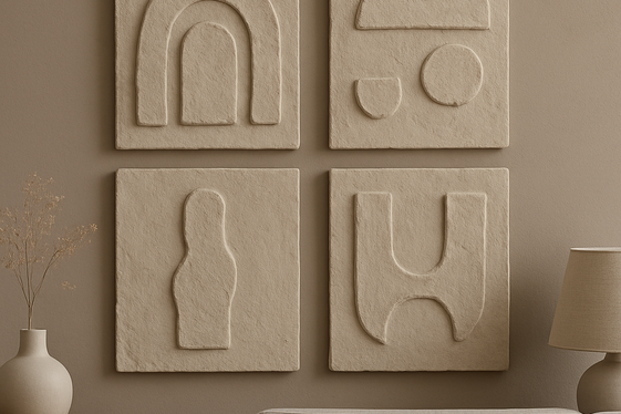 Monochrome Air-Dry Clay Wall Art illustration