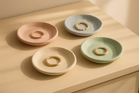 Minimalist Air-Dry Clay Ring Dishes illustration