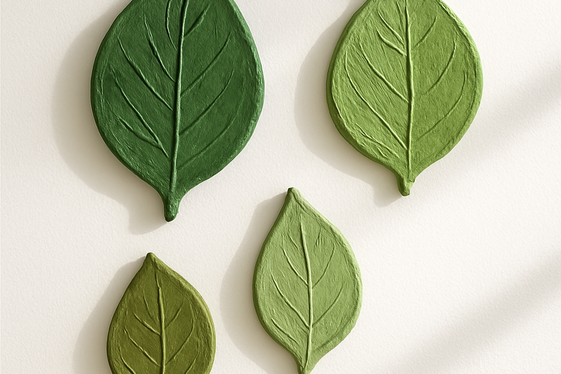 Handcrafted Leaf-Shaped Wall Hangings illustration